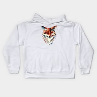 Cute elegant fox | Black, Blue, and Orange Kids Hoodie